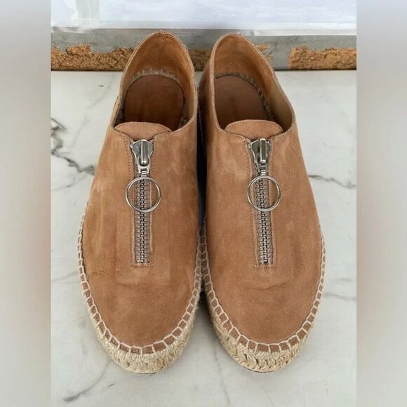 Alexander Wang Tan Devon Suede Espadrille Flats 37 - Picture 4 of 14